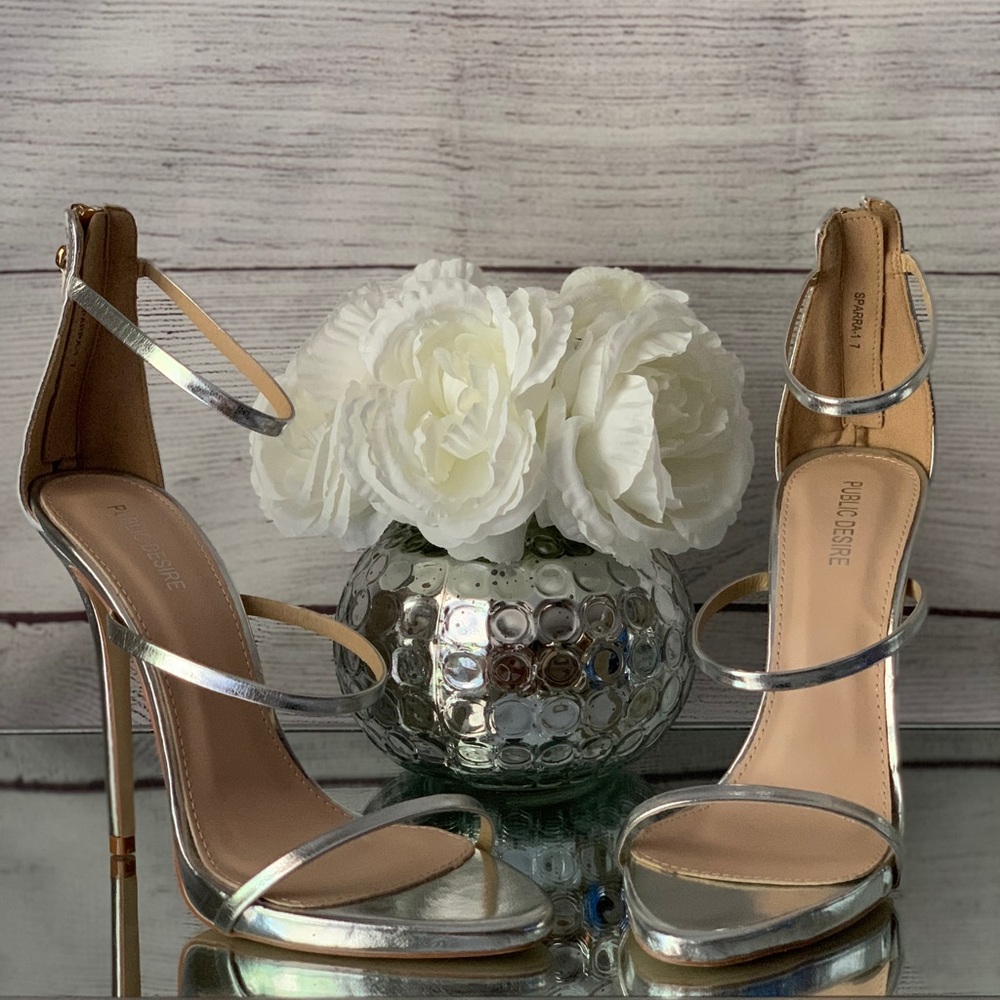 Silver Stiletto Sandals